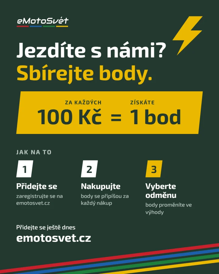 Věrnostní program eMotoSvět – za každých 100 Kč získáte 1 bod