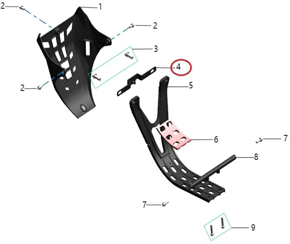 Držák plastu pod motor Talaria Komodo
