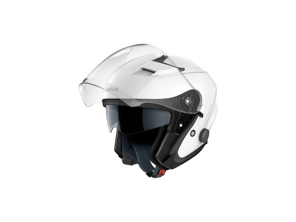 PŘILBA S HEADSETEM OUTSTAR, SENA (LESKLÁ BÍLÁ)